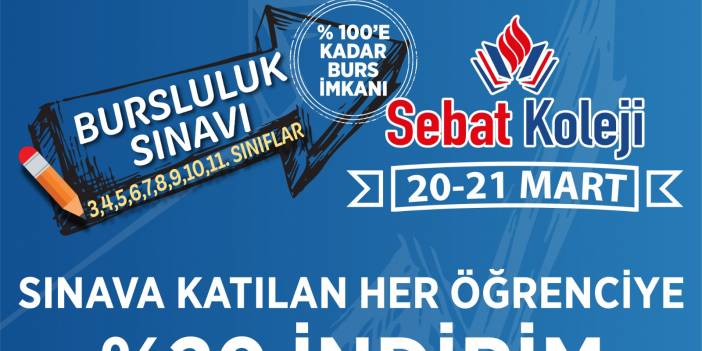 SEBAT KOLEJİ BURSLULUK SINAVI YAPIYOR