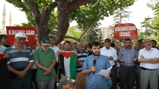 Çubuk’ta İsrail'in saldırıları protesto edildi.