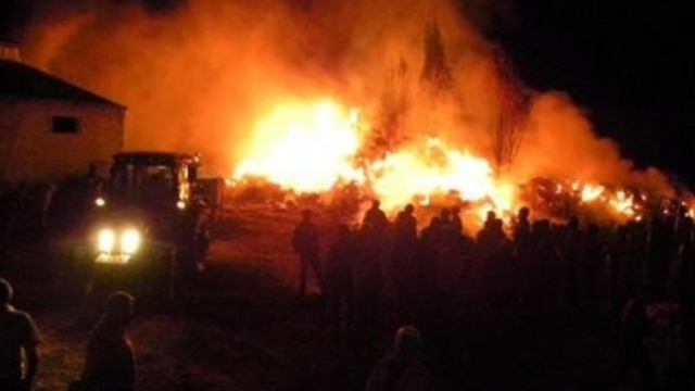 Çubuk'ta Samanlık Yangını