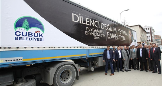 Çubuk'tan Suriyelilere yardım