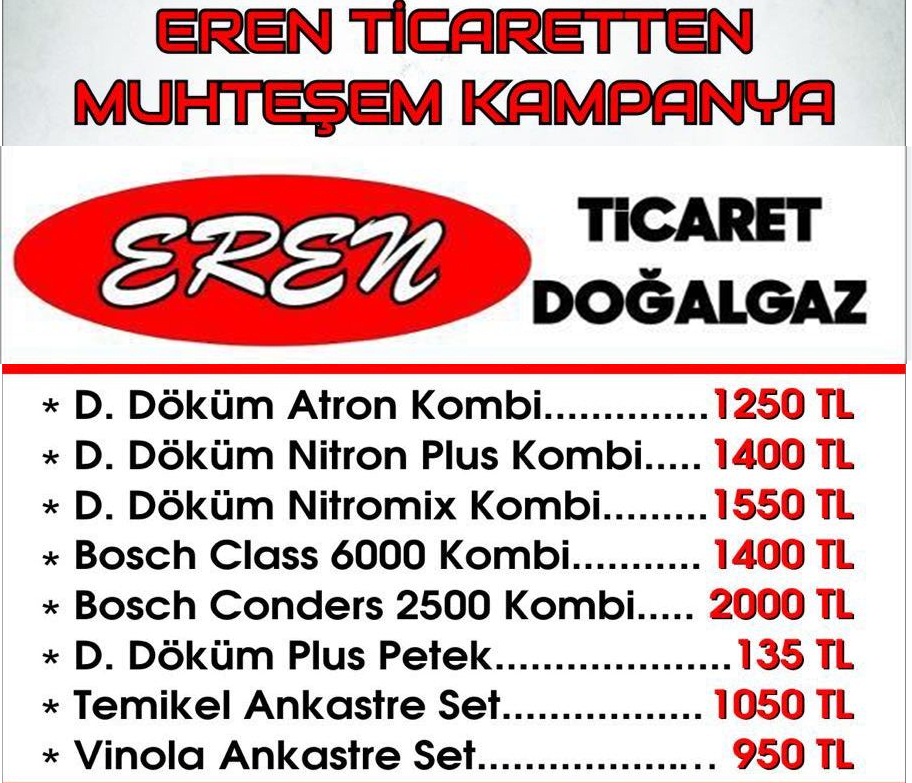 Eren Ticarette Açılışa Özel Çok Özel Kampanya
