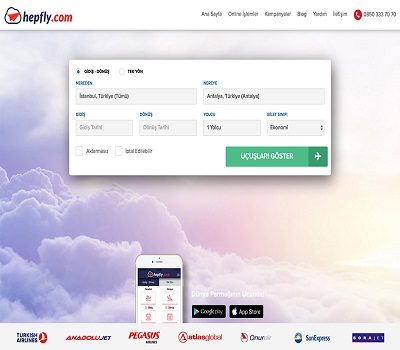 Uygun fiyatlı uçak biletinin yeni adresi Hepfly.com