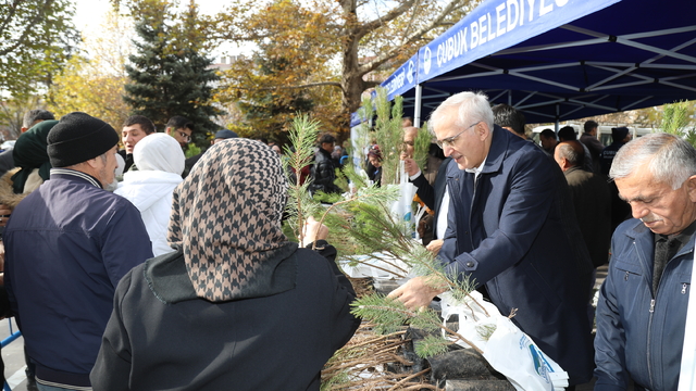 Çubuk'ta vatandaşlara ücretsiz fidan dağıtıldı