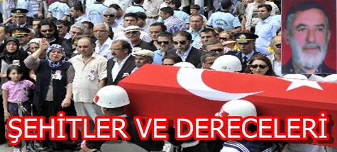 ŞEHİTLER VE DERECELERİ