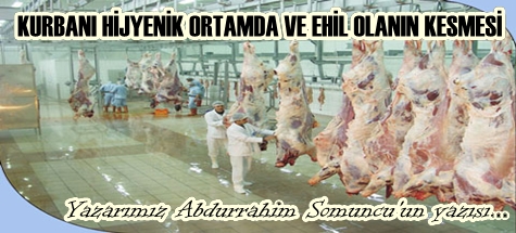 KURBANI HİJYENİK ORTAMDA VE EHİL OLANIN KESMESİ