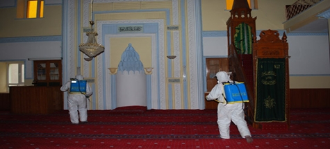 Cami ve Kesimhaneler Dezenfekte Ediliyor