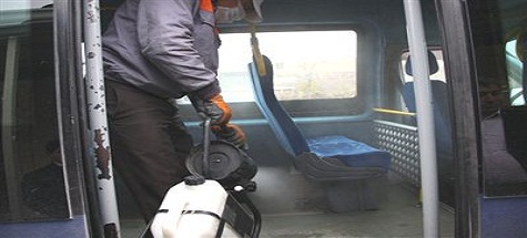 Otobüs, Dolmuş ve Okullar Gribe Karşı İlaçlandı