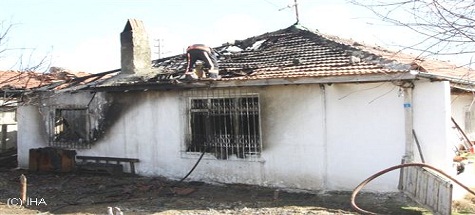 Çubuk'ta Ev Yangını
