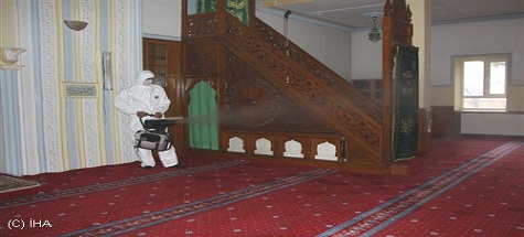Cami ve Mescitler Dezenfekte Edildi